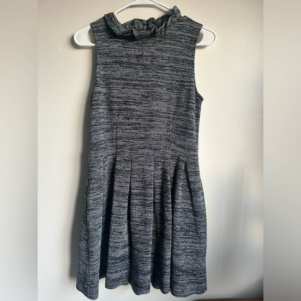 Anthropologie Ganni gray speckled dress with high neckline